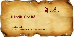 Misák Anikó névjegykártya